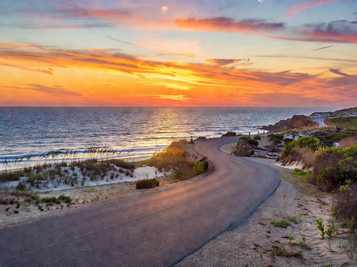 Atlantic Coast ocean sunset scenic drive